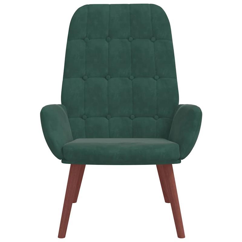 Fauteuil – Relaxstoel – Leunstoel – Zetel – Draaifauteuil – Donkergroen Velvet – Duurzaam Hardhouten Frame – Makkelijk Schoon Te Maken