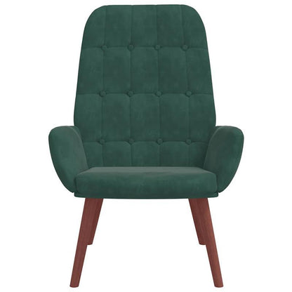 Fauteuil – Relaxstoel – Leunstoel – Zetel – Draaifauteuil – Donkergroen Velvet – Duurzaam Hardhouten Frame – Makkelijk Schoon Te Maken
