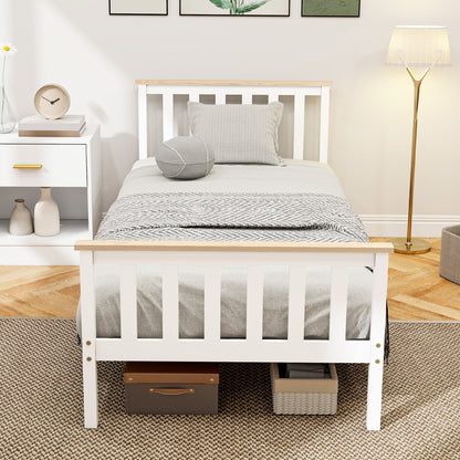 Bedframe Eenpersoonsbed – Eenpersoonsbed – Houten Bed – Kinderbed – Bedombouw – Natuurlijk Hout – Wit Gelakt – Met Opbergruimte Onderbed