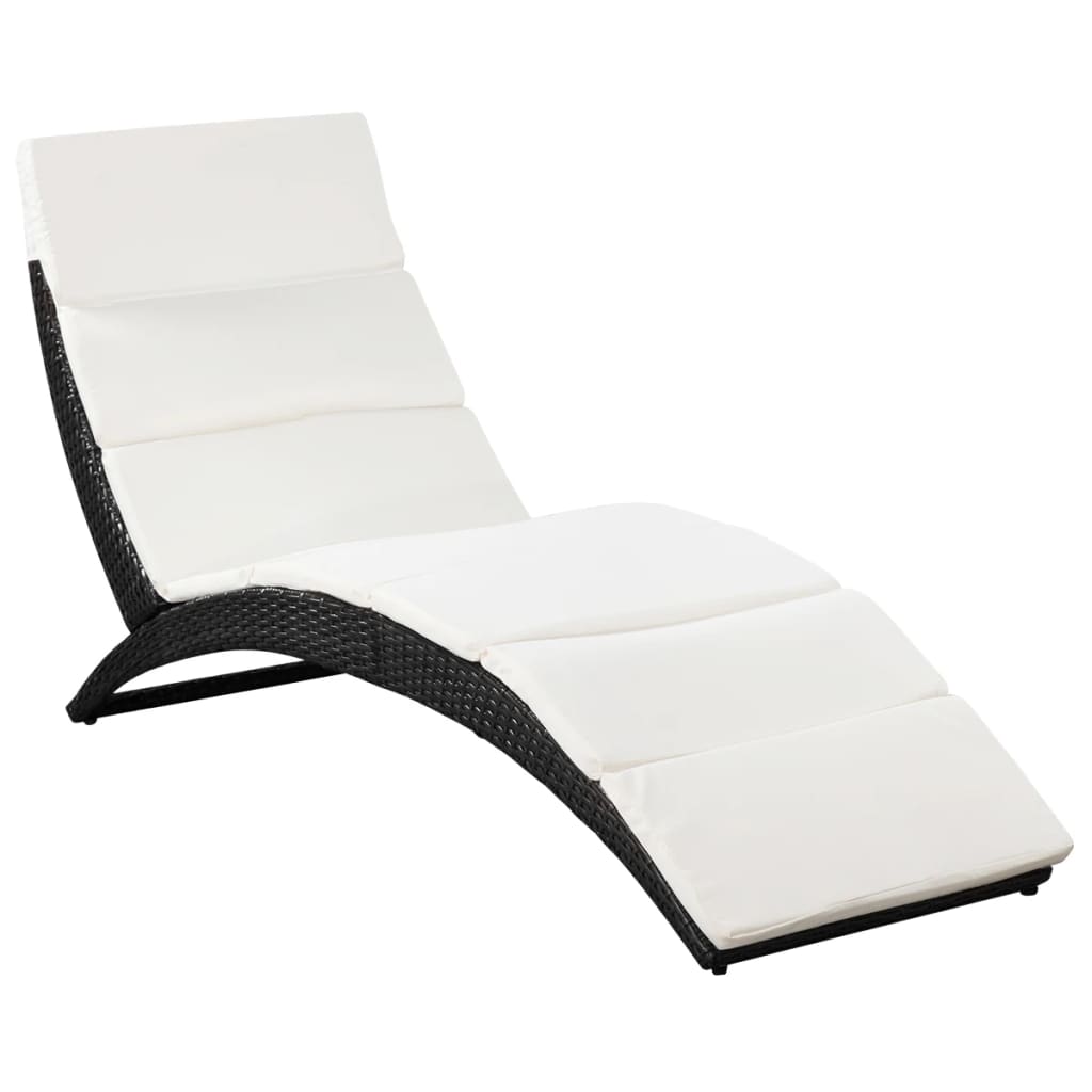 Ligbed – Ligstoel – Zonnebed – Lounger – Tuinstoel – Weerbestendig Poly Rattan – Inclusief Comfortabel Kussen