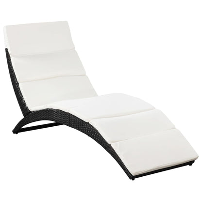 Ligbed – Ligstoel – Zonnebed – Lounger – Tuinstoel – Weerbestendig Poly Rattan – Inclusief Comfortabel Kussen