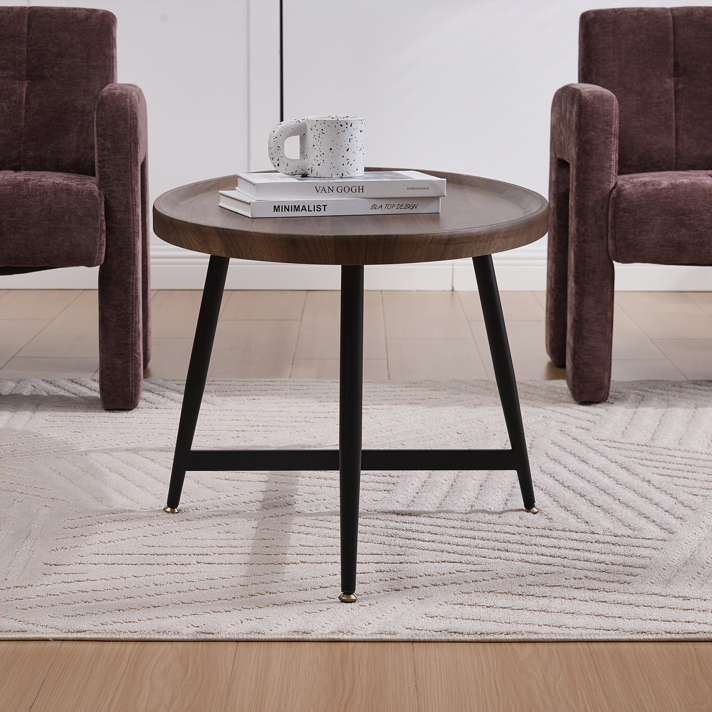 Salontafel Ovalen – Koffietafel – Bijzettafel – Tafel – Woonkamertafel – Bruin – Scandinavisch Design – Stevig Metalen Frame