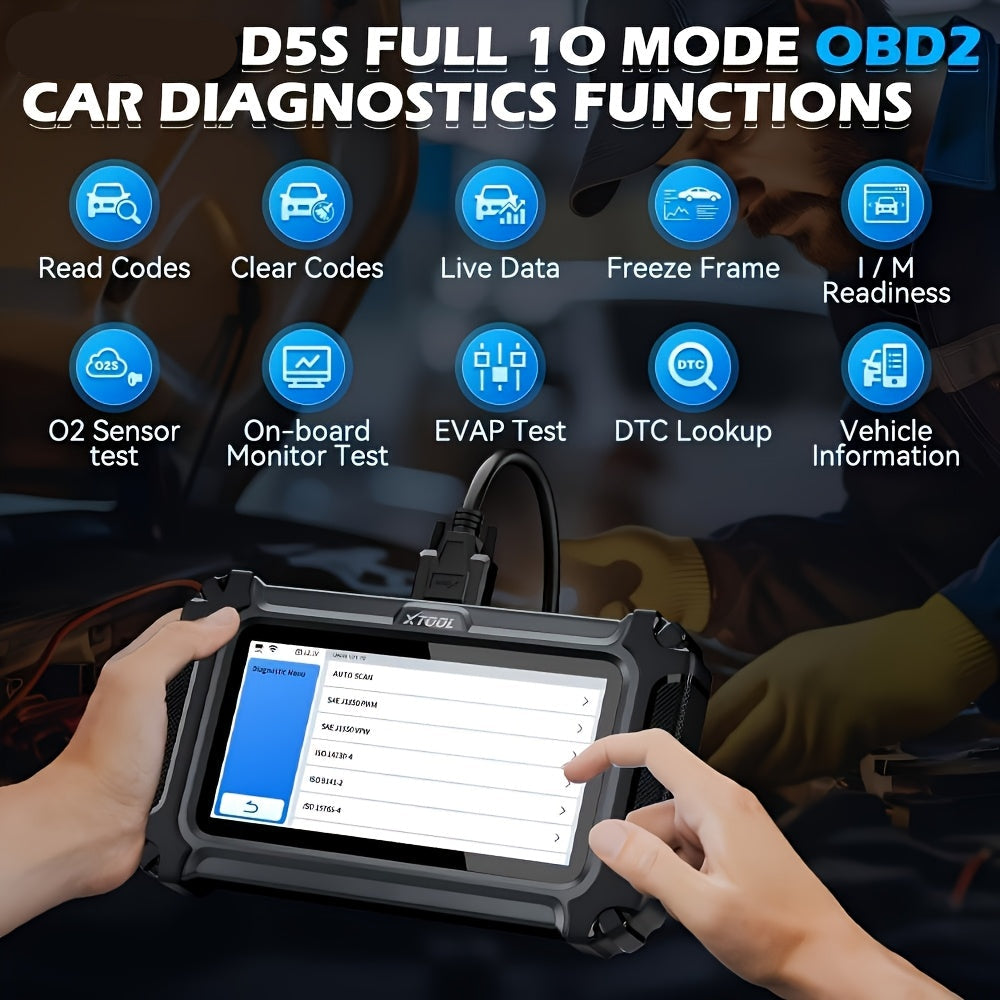 OBD2 Codelezer – Auto Diagnosetool – Foutcode Scanner – Motor Scanner – ABS & Airbag Scanner – Compact & Draagbaar – 15+ Resetfuncties met Wi-Fi Updates