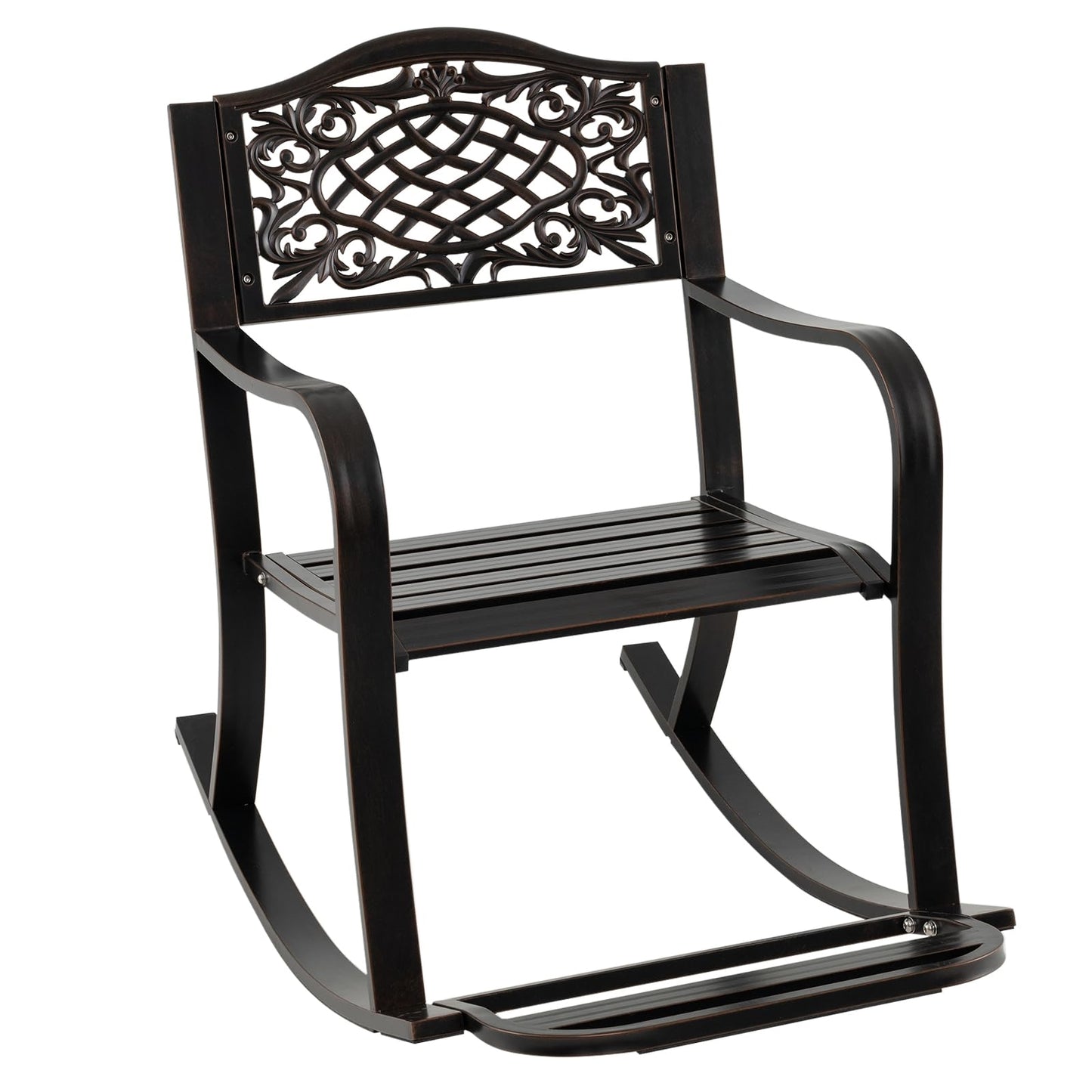 Schommelstoel – Rocking Chair – Tuinstoel – Lounge Stoel – Relaxstoel – Aluminium Gietwerk – Anti-Roest – Voetensteun Met Comfort