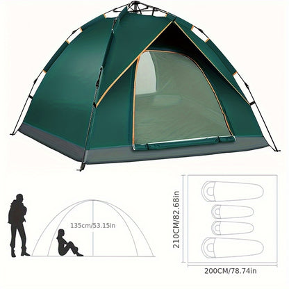 4 Person Oxford Cloth Camping Tent | All Weather Family Dome Tent With Zipper Door And Ventilation | Lightweight Portable Shelter For Hiking, Traveling And Outdoor Adventures (210x200x135cm)
