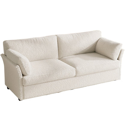 2-Zits bank – Tweezitsbank – Loveseat – Sofa – Tweepersoonsbank – Off-White Creamy Kleur – Oversized Comfortabel Zitvlak – Modern En Makkelijk Te Monteren