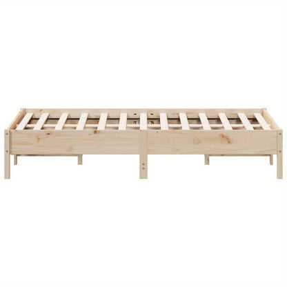Bed Frame without Mattress 160x200 cm Solid Wood Pine with Slat Support Platform Bed Frame Suitable for Mattress Size 160 x 200 cm for Bedroom