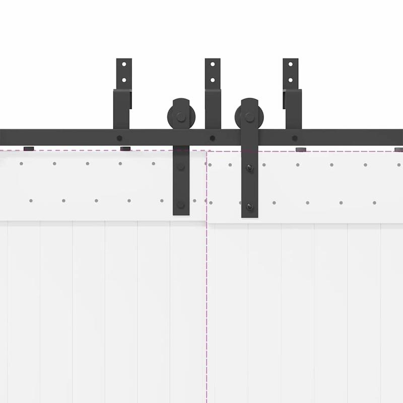 Schuifdeur Railsysteem – Schuifdeursysteem – Deurrails – Schuurdeur Rails – Kamerafscheider Rails – Houten Frame – 200 cm Lengte – Compleet Met Rollers – Eenvoudige Installatie