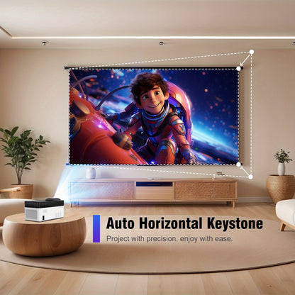 Projector – Mini Projector – Thuisbioscoop Projector – Draagbare Beamer – Android Projector – Ultra Korte Werpafstand – 900 ANSI Lumen & Automatische Keystone Correctie