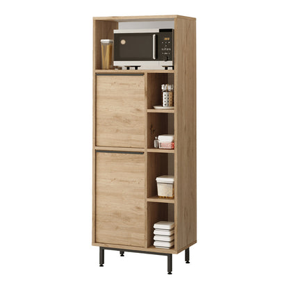 Keukenkast – Opbergkast – Dressoir – Kast – Meubel – Wit – 162x60x36 cm – Stevig Met Metalen Poten – Veel Opbergruimte Met 2 Deuren En Open Vakken