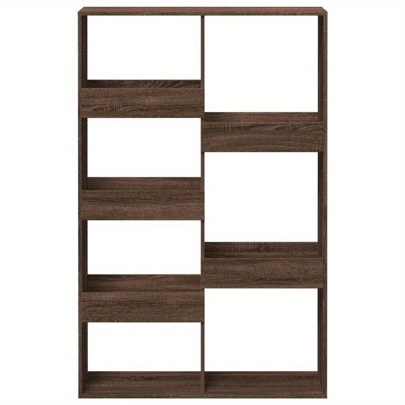 Bookshelf 100X33X155.5 Cm Made of Treated Wood in a Brown Oak Color. Vertical Shelves, Sturdy And Durable, Attractive, Ample Storage Space, Smooth Surface, Moisture-Resistant, Warp-Resistant, And Split-Resistant, Suitable for