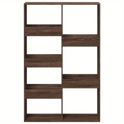 Bookshelf 100X33X155.5 Cm Made of Treated Wood in a Brown Oak Color. Vertical Shelves, Sturdy And Durable, Attractive, Ample Storage Space, Smooth Surface, Moisture-Resistant, Warp-Resistant, And Split-Resistant, Suitable for
