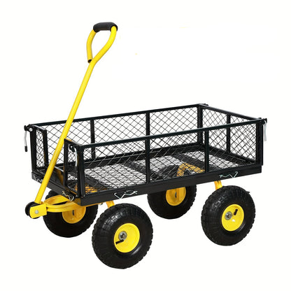 Tuinkar – Tuinwagen – Bolderkar – Transportkar – Kiepkar – 498,95 kg Draagvermogen – 240° Draaibare Handgreep – 25,4 cm Luchtbanden – Afneembare Zijpanelen