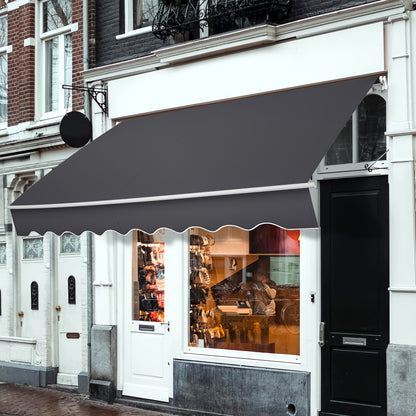 Manual Articulated Arm Awning Awning with Crank, Sun Awning Sun Protection Balcony Awning Patio Awning Clamp Awning for Balcony And Veranda Dark Gray