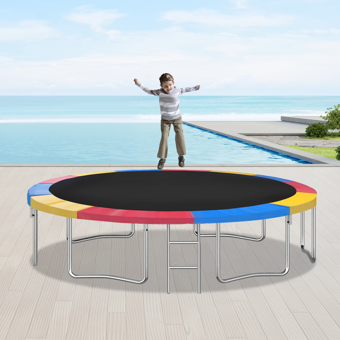 1 Trampoline Safety Pad | PVC Material, Mixed Color, Edge Cover for Spring Protection by NaMaSyo