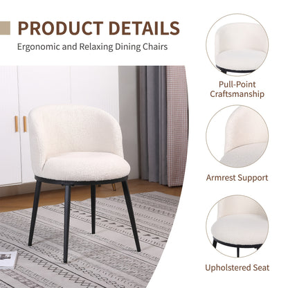 Eetkamerstoelen – Dining Stoelen – Keukenstoelen – Woonkamerstoelen – Café Stoelen – Set van 2 – Ergonomisch Armlos Design – Velvet Bekleding Met Metalen Frame