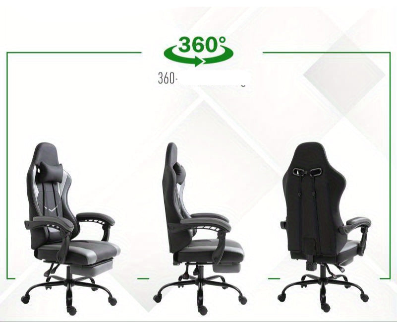 Ergonomische Gamingstoel – Gamingstoel – Bureaustoel – Gamestoel – Computerstoel – Verstelbare Hoofdsteun – Lendensteun – Polyester Vulling – Draagvermogen 120 kg