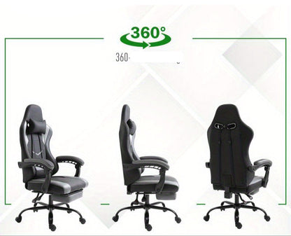 Ergonomische Gamingstoel – Gamingstoel – Bureaustoel – Gamestoel – Computerstoel – Verstelbare Hoofdsteun – Lendensteun – Polyester Vulling – Draagvermogen 120 kg
