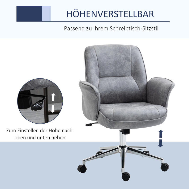 Ergonomische Bureaustoel – Bureaustoel – Werkstoel – Draaistoel – Schommelstoel – Hoogte Verstelbaar – Schommelfunctie – Microfiber Bekleding – Max. Draagkracht 120 kg