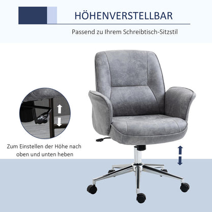 Ergonomische Bureaustoel – Bureaustoel – Werkstoel – Draaistoel – Schommelstoel – Hoogte Verstelbaar – Schommelfunctie – Microfiber Bekleding – Max. Draagkracht 120 kg