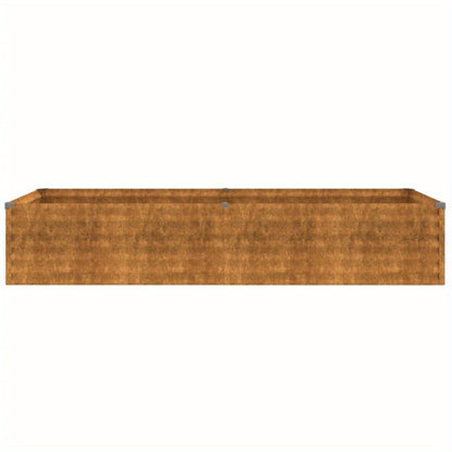 Tuinbak – Hoogtebed – Plantbak – Moestuinbak – Roestvast – Cortenstaal – Afmetingen 194x50x36 cm – Duurzaam & Robuust - QUORE