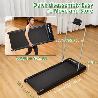 Portable Multi-function Treadmill with Incline Adjustment | Suitable for Walking and Jogging, Home and Office Use, Treadmill with LED Display, Treadmill Walking Mat, Treadmill with Handrails, Foldable Home Fitness Treadmill,