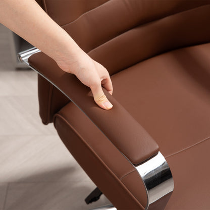 Ergonomische Bureaustoel – Kantoorstoel – Werkstoel – Draaistoel – Computestoel – Verstelbare Hoogte – Kantelfunctie – Hoge Rugleuning – Donkerbruin – Max 120 Kg Belastbaar