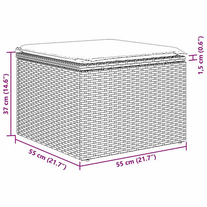 Tuinset – Loungeset – Tuinbank – Terrasbank – Modulaire Loungeset – Lichtgrijs – Handgeweven Poly Rattan – Instelbare Indeling