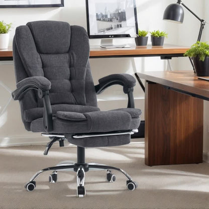 Bureaustoel – Ergonomische Stoel – Kantoorstoel – Draaistoel – Werkstoel – Inklapbare Armleuningen – Verstelbare Hoogte – Comfortabel Met Stevig Aluminium Frame – Grijs