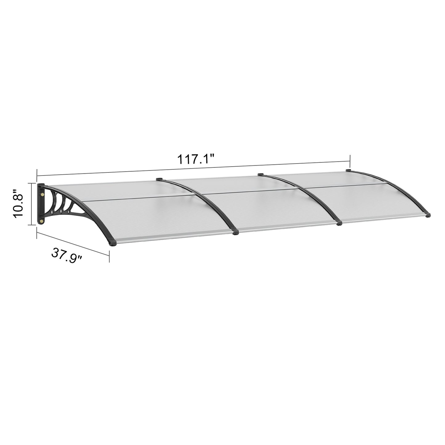 Raamluifel – Deuroluifel – Zonnescherm – Overkapping – Luifel – UPF 50+ Zonbescherming – 6 mm Polycarbonaat Paneel