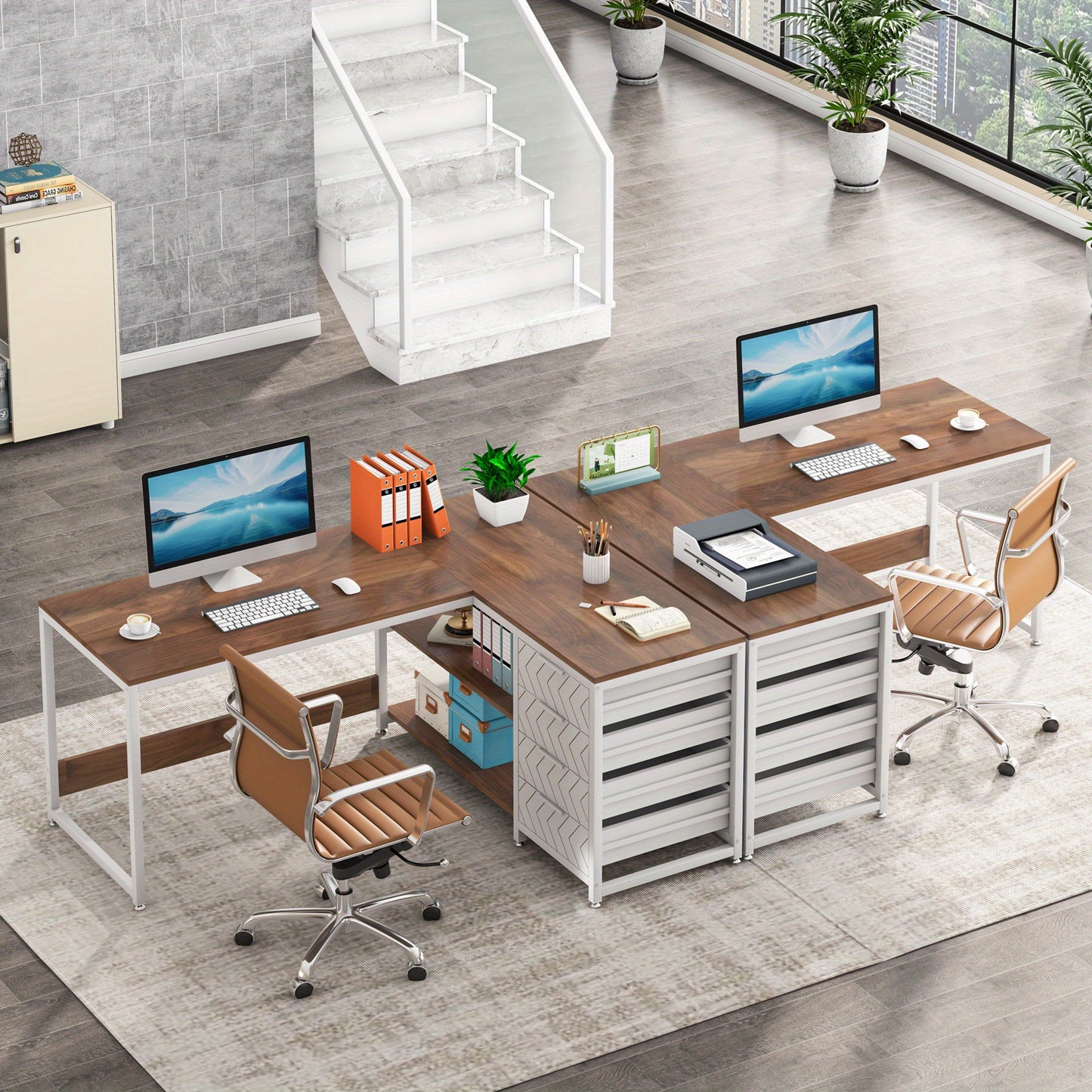 Computerbureau – Bureau – Werkplek – Computerdesk – Desk – L-vormig – Ruimtebesparend Ontwerp – Stevig Fiberboard