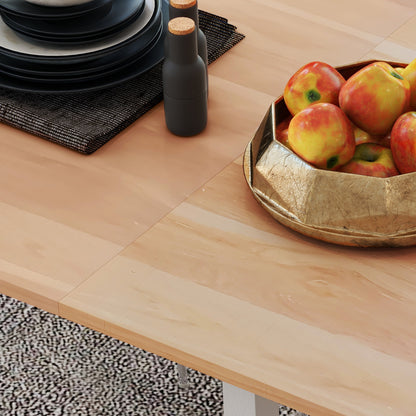 Eettafel – Keukentafel – Uitschuifbare Tafel – Uitklapbare Eetkamertafel – Diner Table – Voor 4-6 Personen – Melamine Blad – Stalen Poten
