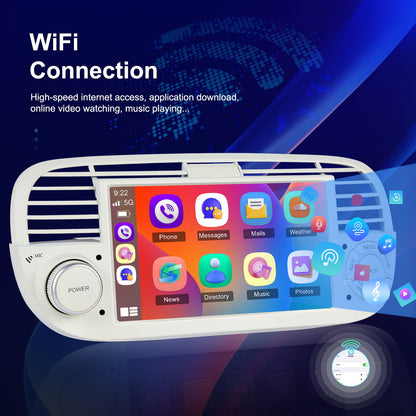 Autoradio Fiat 500 – Car Stereo – Multimedia Speler – Navigatiesysteem – Auto Radio – Met Camera & Microfoon – 7 Inch HD Scherm – Draadloze CarPlay & Android Auto