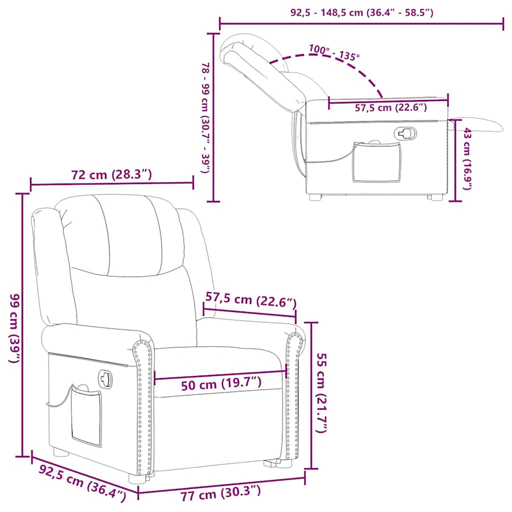 Sta-op-stoel – Relaxfauteuil – Elektrische Fauteuil – Verstelbare Stoel – Opsta Stoel – Elektrische Liftfunctie – Kunstleer Bekleding