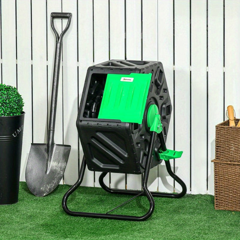 Compostbak – Composteerder – Composter – Compostvat – Tuincomposteerder – 65 Liter Capaciteit – Metaal en Kunststof Design met 24 Ventilatieopeningen