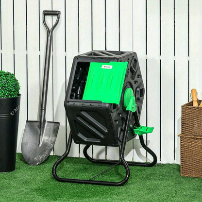 Compostbak – Composteerder – Composter – Compostvat – Tuincomposteerder – 65 Liter Capaciteit – Metaal en Kunststof Design met 24 Ventilatieopeningen