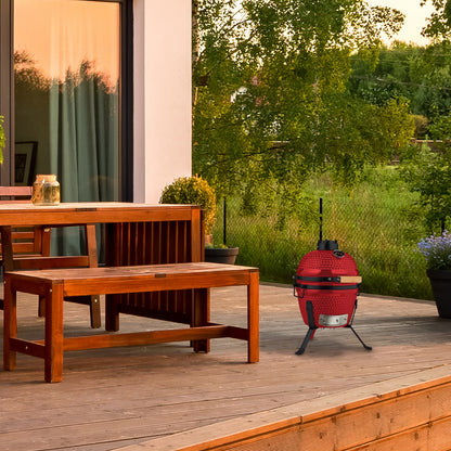 Kamado Grill – Barbecue – Keramische BBQ – Houtskoolbarbecue – Buitenkeuken – Groen – Ø 32 cm – Ingebouwde Thermometer – Energiezuinig Grillen