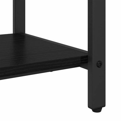 Kapstok Zwart Eiken – Garderobe Standaard – Jasrek – Schoenenrek – Halmeubel – Compact Ontwerp – Duurzaam Gelamineerd Hout – 75x34x184 cm