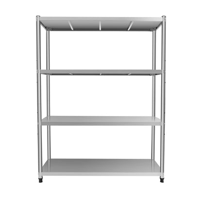 Stalenschap – Opbergrek – Rek – Wandrek – Stelling – 4-Laags Roestvrijstaal – Verstelbare Plankhoogte – 50 KG Draagkracht per Plank
