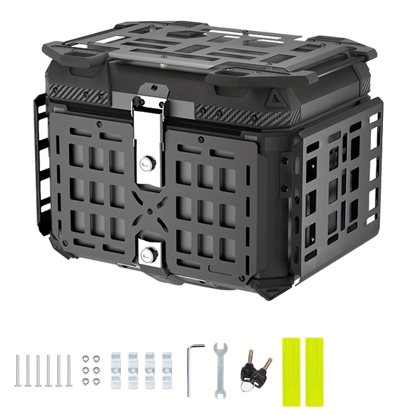 Motor Topkoffer – Motor Bagagekoffer – Achterkoffer – Motor Koffer – Motorbox – 45L Aluminium – Quick Release Systeem – Dubbel Slotensysteem