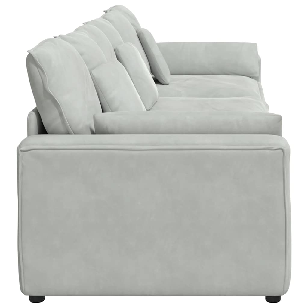 Hoekbank – Modulaire Bank – Loungebank – Zitbank – 3-zitsbank – Lichtgrijs – Polyester Bekleding – Stevig Metalen Frame