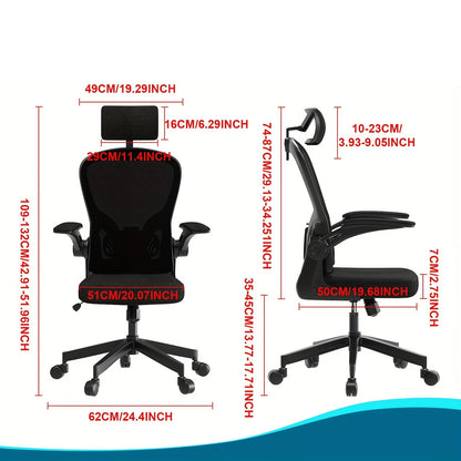 Ergonomische Bureaustoel – Bureaustoel Draaistoel – Werkstoel – Kantoorstoel – Desk Chair – Verstelbare Lendensteun – Memory Foam Zitting – Draagkracht 200 kg