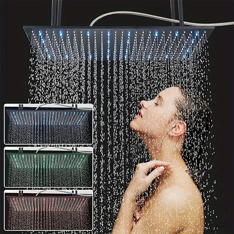 Regendouchekop – Regendouche – Douchekop – Hoofddouche – Plafonddouche – Mat Zwart – Groot Formaat 40,64x81,28 cm – Hoogwaardige Waterverdeling