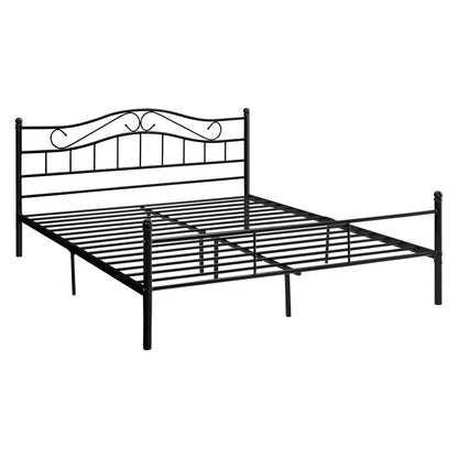 Metalen Bed – Stalen Bedframe – Industrieel Bed – Slaapbank – Lattenbodem – Mat Zwart – 160 x 200 cm – Stevig & Onderhoudsvriendelijk