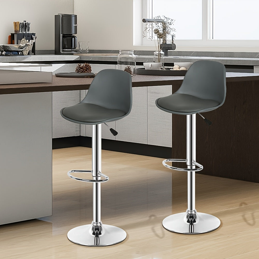 Barkrukken – Barkstoelen – Barstoelen – Keukenstoelen – Barkrukken – Verstelbaar In Hoogte – 360° Draaibaar – Kunstleren Ovalen Zitting – Ergonomische Wing Back Rugleuning