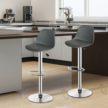 Barkrukken – Barkstoelen – Barstoelen – Keukenstoelen – Barkrukken – Verstelbaar In Hoogte – 360° Draaibaar – Kunstleren Ovalen Zitting – Ergonomische Wing Back Rugleuning
