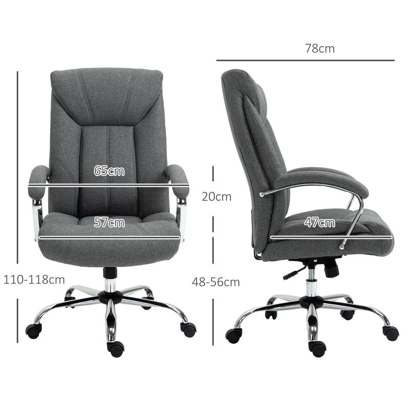 Ergonomische Bureaustoel – Kantoorstoel – Werkstoel – Draaistoel – Bureaustoel Met Kantelfunctie – Verstelbare Hoogte – Comfortabele Armleuningen En Hoofdsteun – Nylon Onderstel – 65x78x110-118 cm – Duurzaam En Modern