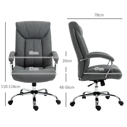Ergonomische Bureaustoel – Kantoorstoel – Werkstoel – Draaistoel – Bureaustoel Met Kantelfunctie – Verstelbare Hoogte – Comfortabele Armleuningen En Hoofdsteun – Nylon Onderstel – 65x78x110-118 cm – Duurzaam En Modern