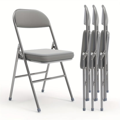4pcs Commercial PU Leather Chairs | No Assembly Required, Chrome Legs And Stackable Design | Heavy Duty Chairs for Banquets/offices/events (certified to 60kg), Event Furniture, Office Seating, Stylish Chairs, Contemporary Fur