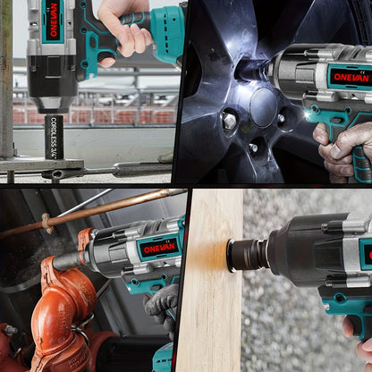Accuboormachine – Accuschroevendraaier – Schroefmachine – Boormachine – Elektrische Schroevendraaier – 2 Batterijen – 3100 N·m Hoog Koppel – LED Werkverlichting
